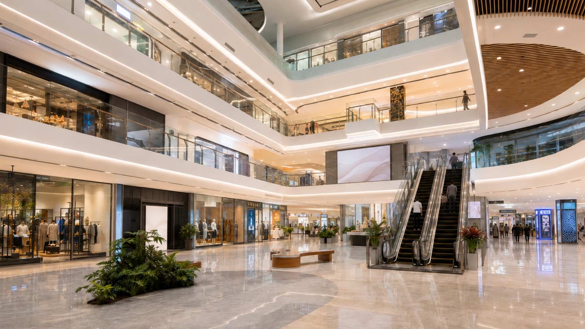 Interior of Vincom Plaza Tran Phu shopping mall in Nha Trang
