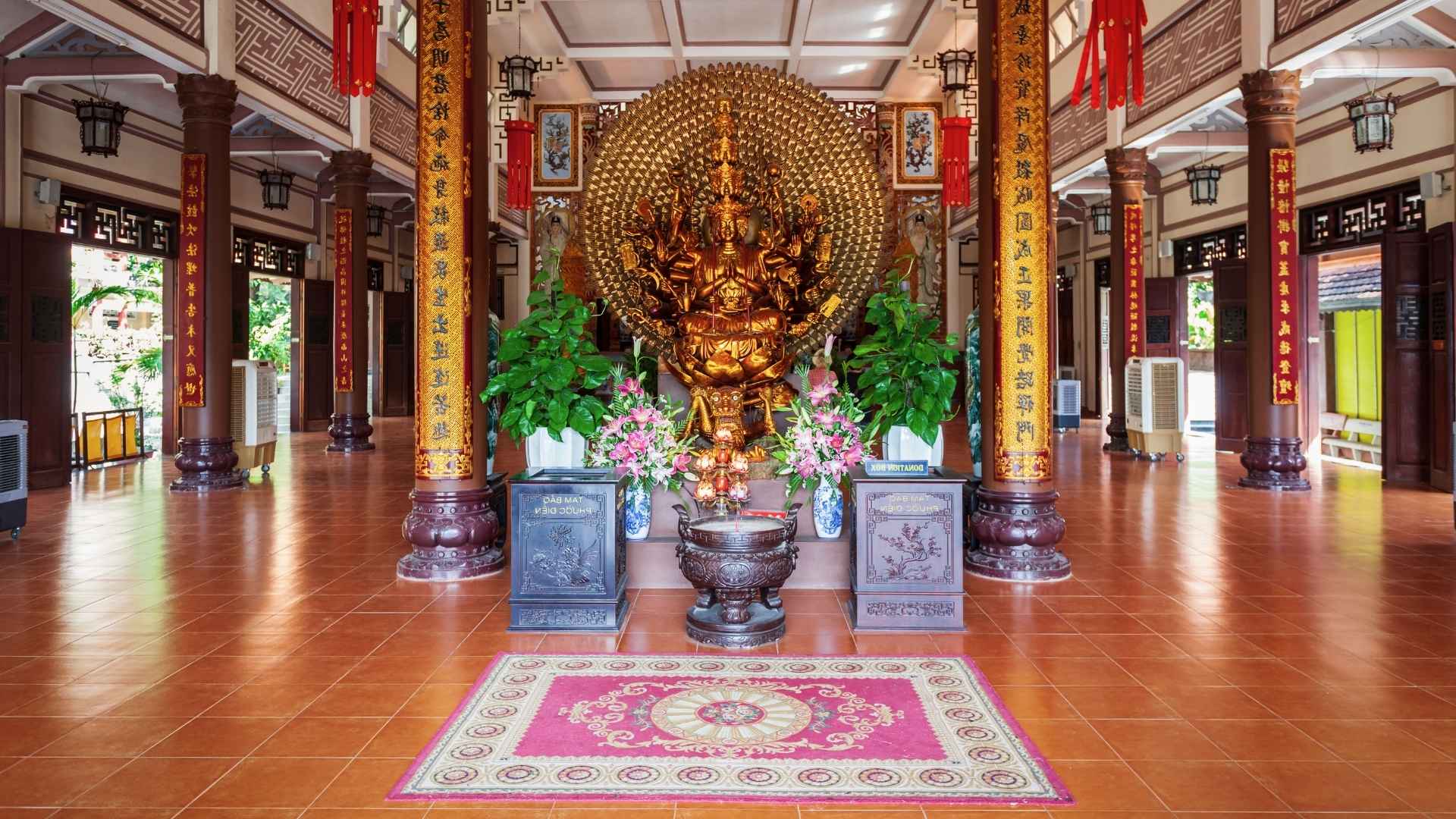 inside long son pagoda in nha trang