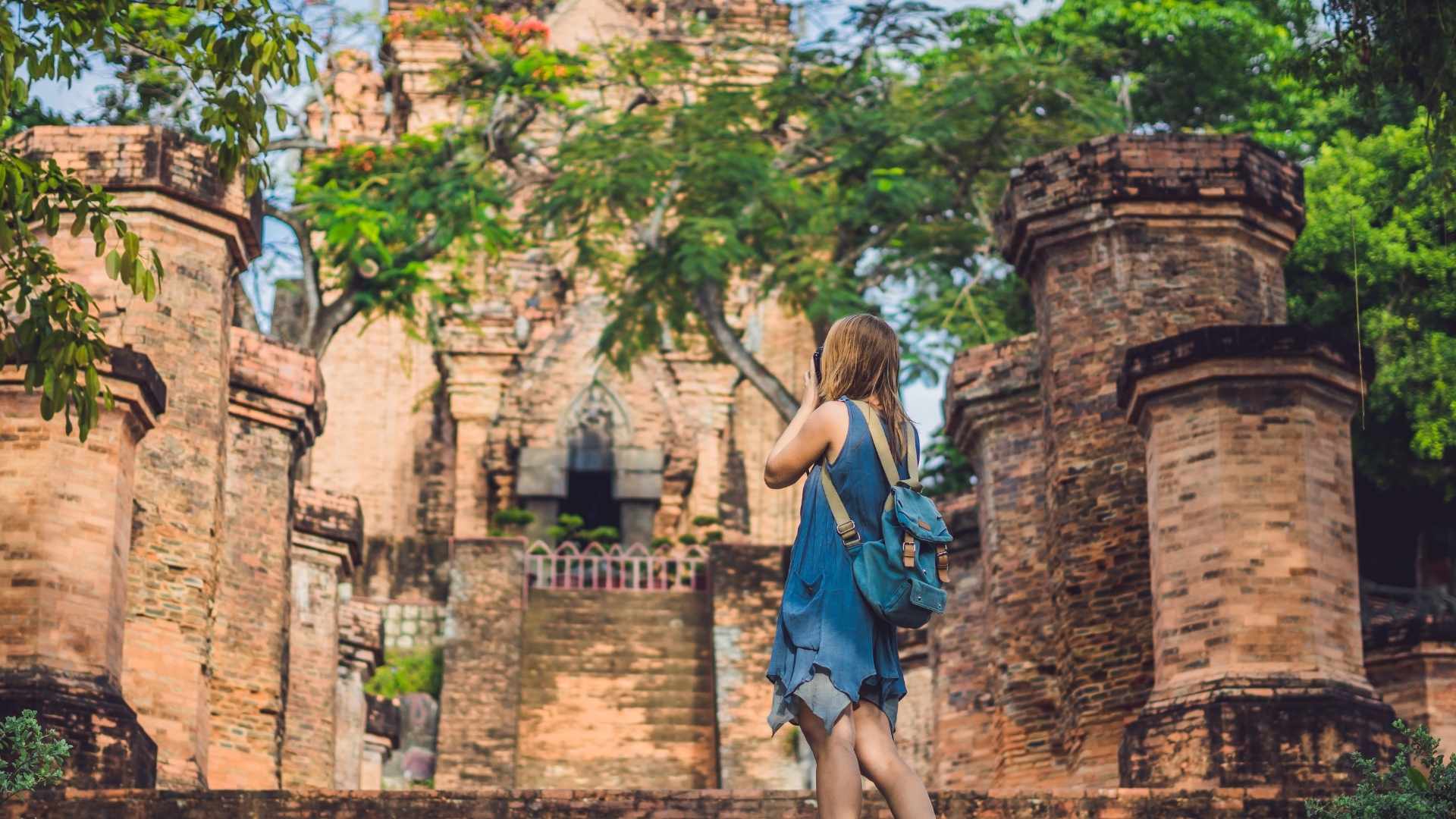 Woman Tourist in Po Nagar Cham Tovers