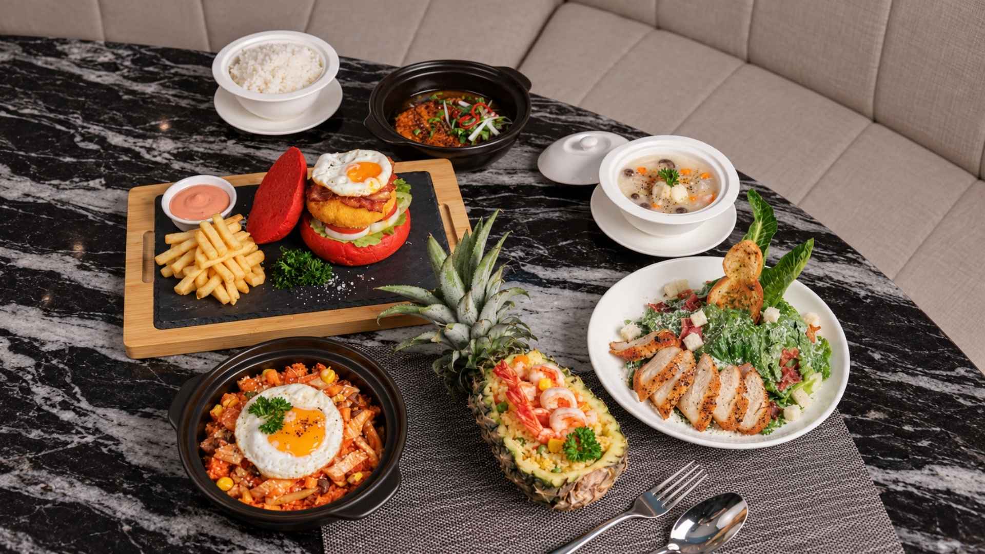 Các món Việt miền biển và món ăn quốc tế tại Nhà hàng Tathik trong Mercure Nha Trang Beach