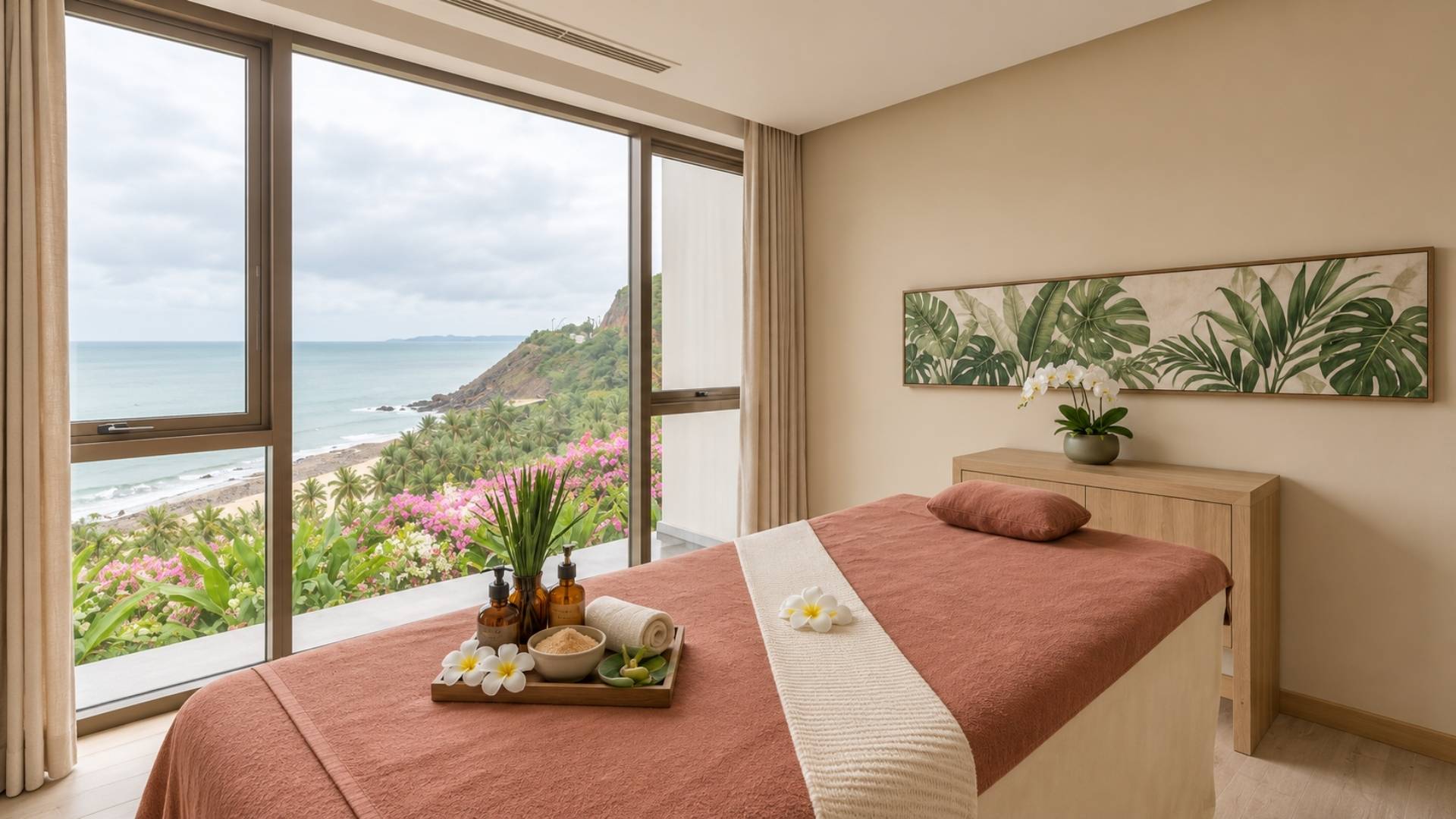 Phòng spa nhìn ra biển tại O Spa trong Mia Resort Nha Trang